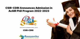 CSIR-CDRI Announces Admission in AcSIR PhD Program 2022-2023