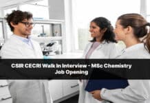 CSIR CECRI Walk In Interview - MSc Chemistry Job Opening