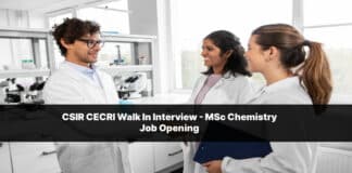CSIR CECRI Walk In Interview - MSc Chemistry Job Opening