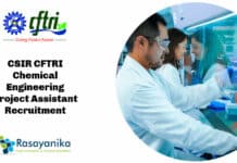 CSIR CFTRI Chemical Engineering Project Assistant Recruitment