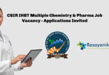 CSIR IHBT Multiple Chemistry & Pharma Job Vacancy - Applications Invited