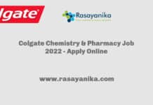 Colgate Chemistry & Pharmacy Job 2022 - Apply Online