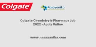 Colgate Chemistry & Pharmacy Job 2022 - Apply Online