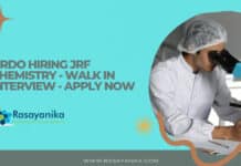 DRDO Hiring JRF Chemistry - Walk In Interview - Apply Now