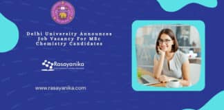 Delhi University Announces Job Vacancy For MSc Chemistry Candidates