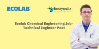 Ecolab Chemical Engineering Job - Technical Engineer Post