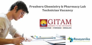 Freshers Chemistry & Pharmacy Lab Technician Vacancy - Apply Now