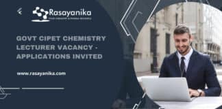 Govt CIPET Chemistry Lecturer Vacancy - Applications Invited