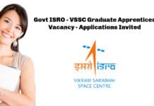 Govt ISRO - VSSC Graduate Apprentices Vacancy - Applications Invited