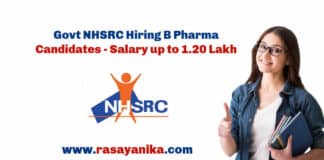 Govt NHSRC Hiring B Pharma Candidates - Salary up to 1.20 Lakh
