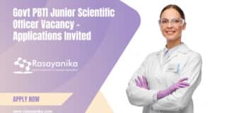 Govt PBTI Junior Scientific Officer Vacancy - Applications Invited