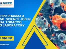 ICMR NICPR Pharma & Chemical Science Job in National Tobacco Testing Laboratory