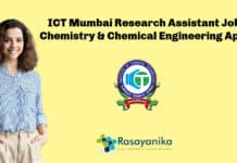 ICT Mumbai Research Assistant Job - Chemistry & Chemical Engineering Apply