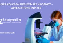 IISER Kolkata Project-JRF Vacancy - Applications Invited