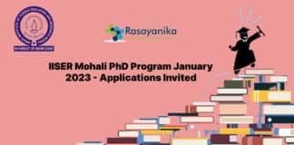 IISER Mohali PhD Program January 2023 - Applications Invited