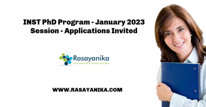 INST PhD Program - January 2023 Session - Applications Invited