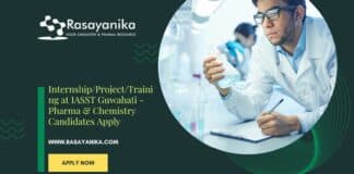 Internship/Project/Training at IASST Guwahati - Pharma & Chemistry Candidates Apply