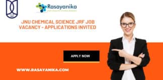 JNU Chemical Science JRF Job Vacancy - Applications Invited