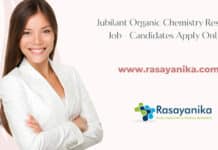 Jubilant Organic Chemistry Research Job - Candidates Apply Online