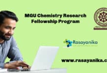 MGU Chemistry Research Fellowship Program - Applications Invited