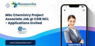 MSc Chemistry Project Associate Job @ CSIR NCL - Applications Invited