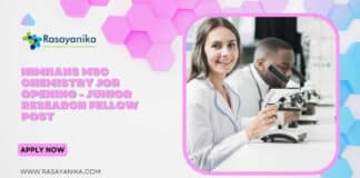 NIMHANS MSc Chemistry Job Opening - Junior Research Fellow Post