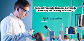 National Forensic Sciences University Chemistry Job - Salary Rs.67000/-