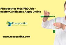 PI Industries MSc/PhD Job - Chemistry Candidates Apply Online