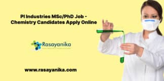 PI Industries MSc/PhD Job - Chemistry Candidates Apply Online