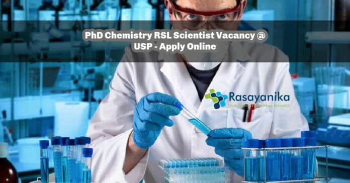 PhD Chemistry RSL Scientist Vacancy @ USP - Apply Online