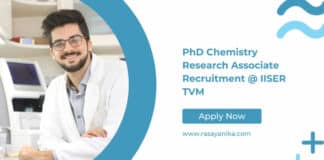 PhD Chemistry Research Associate Recruitment @ IISER TVM