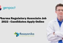 Pharma Regulatory Associate Job 2022 - Candidates Apply Online