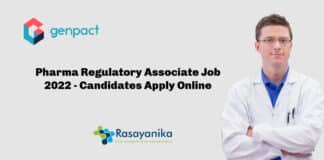 Pharma Regulatory Associate Job 2022 - Candidates Apply Online