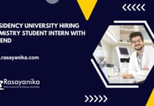 Presidency University Hiring Chemistry Student Intern With Stipend