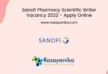 Sanofi Pharmacy Scientific Writer Vacancy 2022 - Apply Online