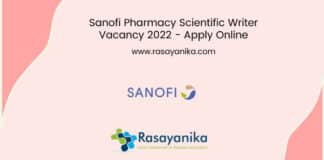 Sanofi Pharmacy Scientific Writer Vacancy 2022 - Apply Online