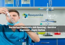 Sartorius Chemistry Job Opening - Service Engineer - Apply Online