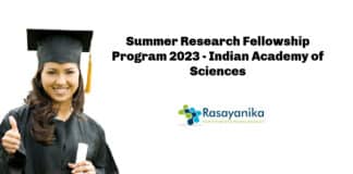 Summer Research Fellowship Program 2023 - Indian Academy of Sciences