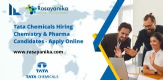 Tata Chemicals Hiring Chemistry & Pharma Candidates - Apply Online