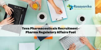Teva Pharmaceuticals Recruitment - Pharma Regulatory Affairs Post