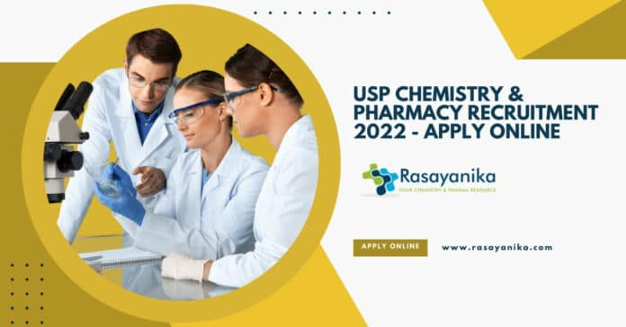 USP Chemistry & Pharmacy Recruitment 2022 - Apply Online