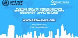 World Health Organization Hiring Pharma/Pharmacology Scientist - Apply Online