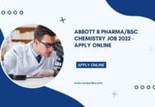 Abbott B Pharma/BSc Chemistry Job 2022 - Apply Online