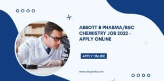 Abbott B Pharma/BSc Chemistry Job 2022 - Apply Online
