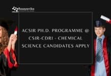 AcSIR Ph.D. Programme @ CSIR-CDRI - Chemical Science Candidates Apply