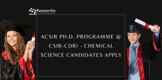AcSIR Ph.D. Programme @ CSIR-CDRI - Chemical Science Candidates Apply