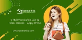 B Pharma Freshers Job @ Sami Sabinsa - Apply Online