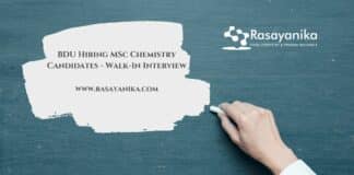 BDU Hiring MSc Chemistry Candidates - Walk In Interview