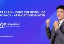 BITS Pilani - DRDO Chemistry Job Vacancy - Applications Invited