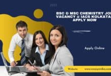 BSc & MSc Chemistry Job Vacancy @ IACS Kolkata - Apply Now